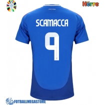 Fotballdrakt Herre Italia Gianluca Scamacca #9 Hjemmedrakt EM 2024 Kortermet